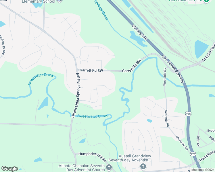 map of restaurants, bars, coffee shops, grocery stores, and more near 3904 Doe Run Drive in Powder Springs