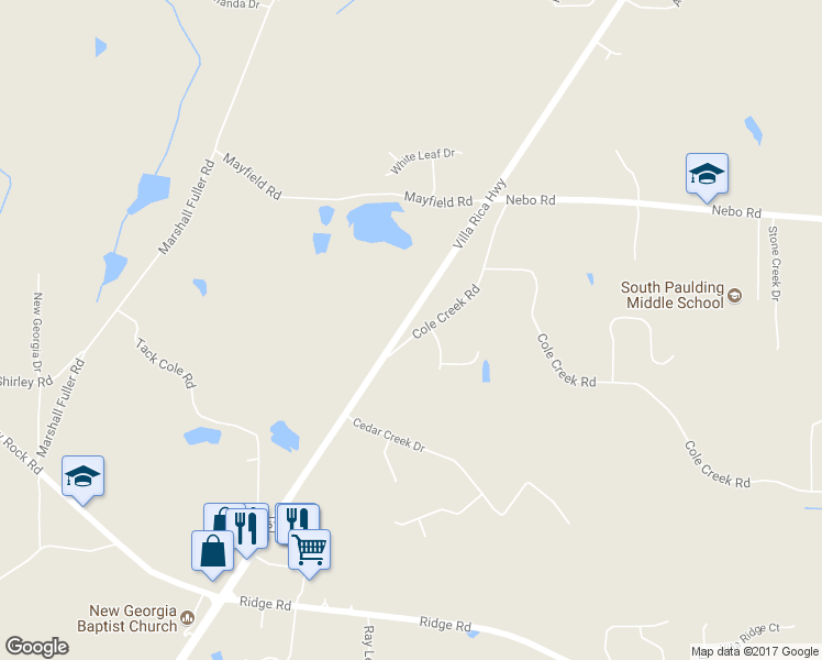 map of restaurants, bars, coffee shops, grocery stores, and more near 115 Cole Creek Road in Dallas