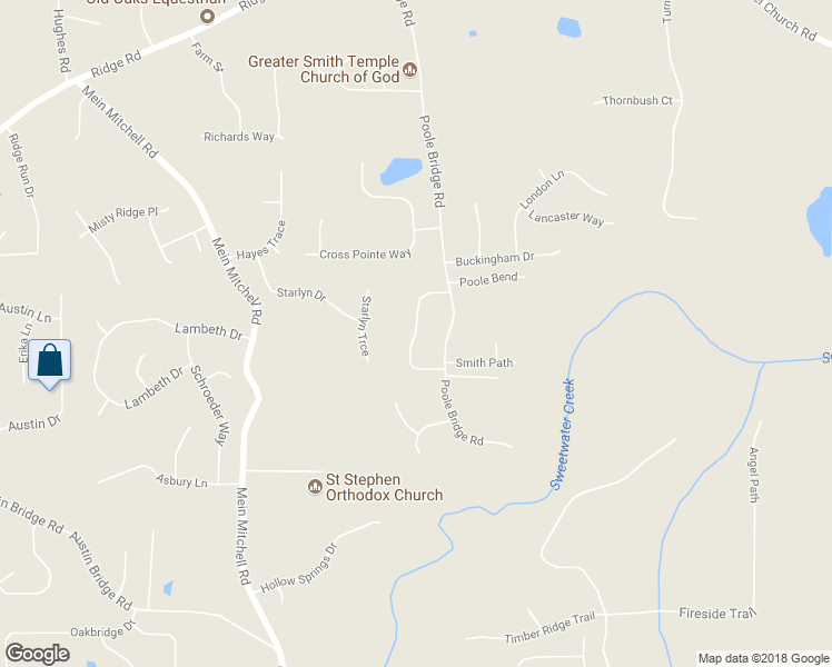 map of restaurants, bars, coffee shops, grocery stores, and more near 220 Brandon Woods Circle in Hiram