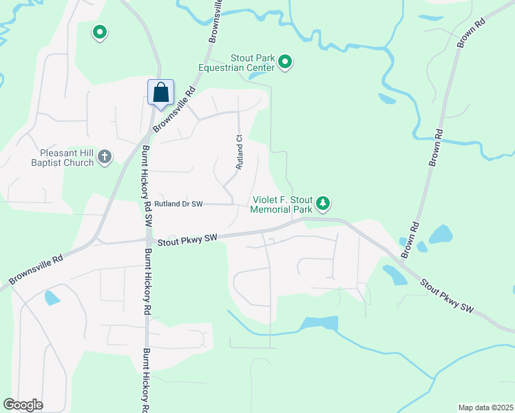 map of restaurants, bars, coffee shops, grocery stores, and more near 5630 Rutland Court in Powder Springs