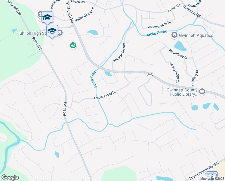map of restaurants, bars, coffee shops, grocery stores, and more near 4197 Trotters Way Drive in Snellville