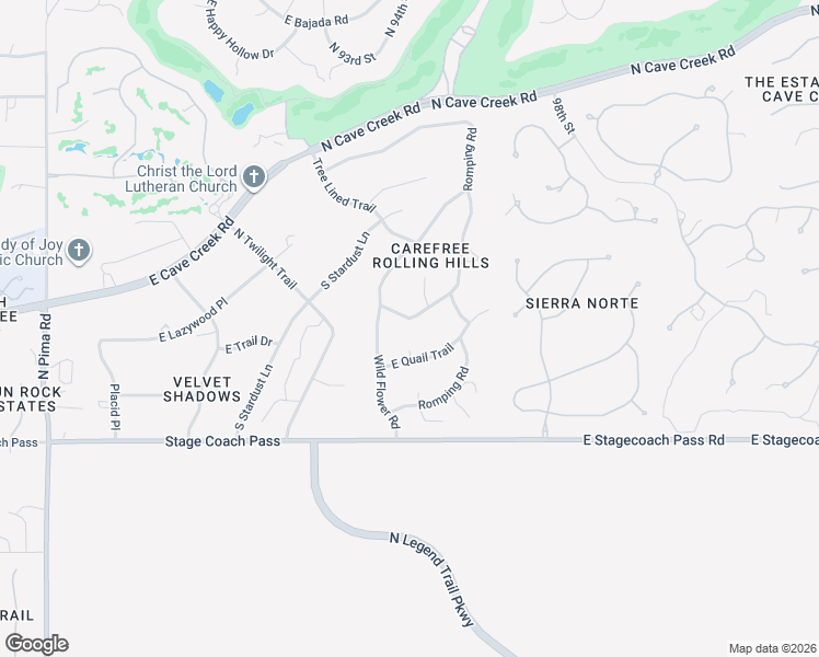 map of restaurants, bars, coffee shops, grocery stores, and more near 9427 East Here To There Drive in Carefree