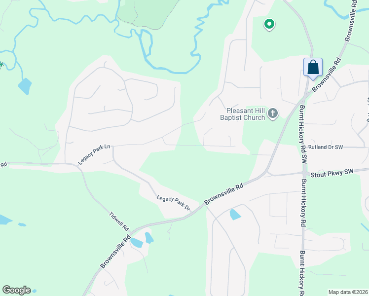 map of restaurants, bars, coffee shops, grocery stores, and more near 136 Yellowstone Drive in Powder Springs