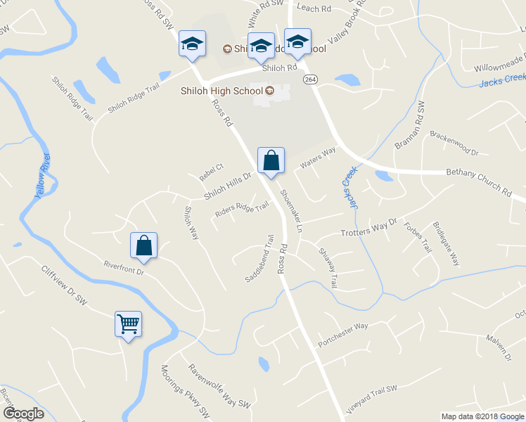 map of restaurants, bars, coffee shops, grocery stores, and more near 4420 Riders Ridge Trail in Snellville