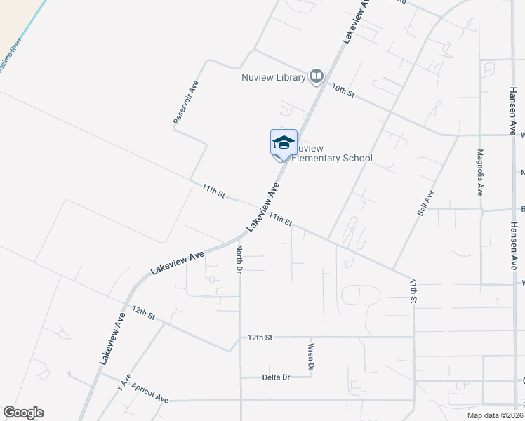 map of restaurants, bars, coffee shops, grocery stores, and more near 11th Street in Nuevo