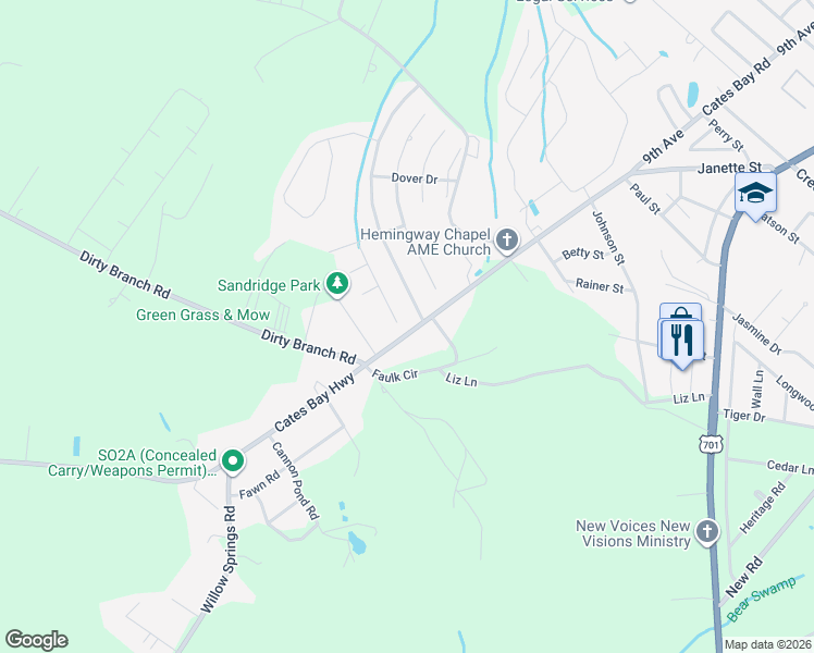 map of restaurants, bars, coffee shops, grocery stores, and more near 1000 Cadbury Court in Conway