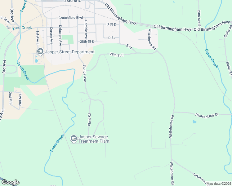 map of restaurants, bars, coffee shops, grocery stores, and more near 3113 Indiana Avenue in Jasper