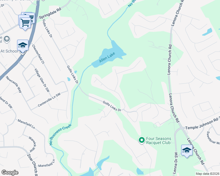 map of restaurants, bars, coffee shops, grocery stores, and more near 3815 Golfe Links Drive in Snellville
