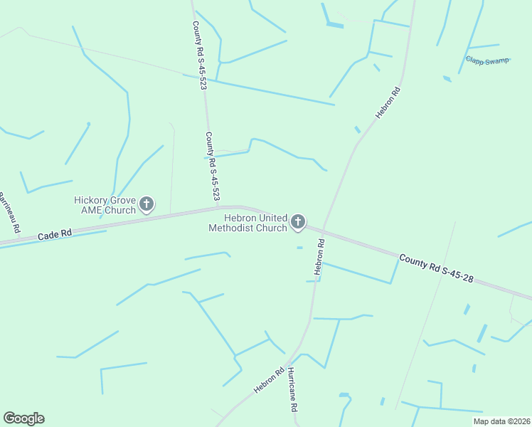 map of restaurants, bars, coffee shops, grocery stores, and more near 7268 Cade Road in Cades