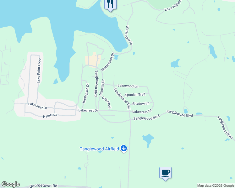 map of restaurants, bars, coffee shops, grocery stores, and more near 881 Tanglewood Trail in Pottsboro