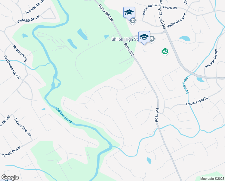 map of restaurants, bars, coffee shops, grocery stores, and more near 4472 Shiloh Hills Drive in Snellville