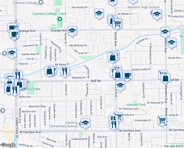 map of restaurants, bars, coffee shops, grocery stores, and more near in 
