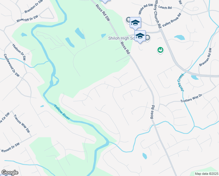 map of restaurants, bars, coffee shops, grocery stores, and more near 4472 Shiloh Hills Drive in Snellville