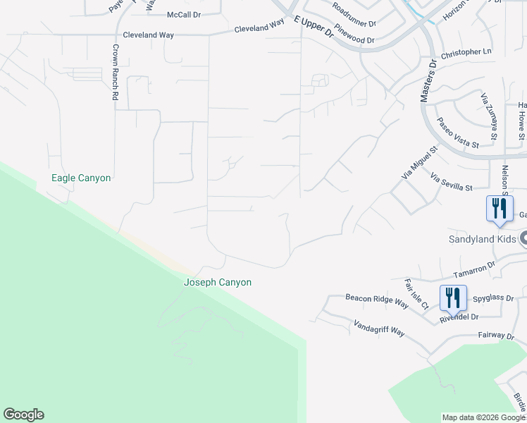 map of restaurants, bars, coffee shops, grocery stores, and more near 1165 Nick Circle in Corona