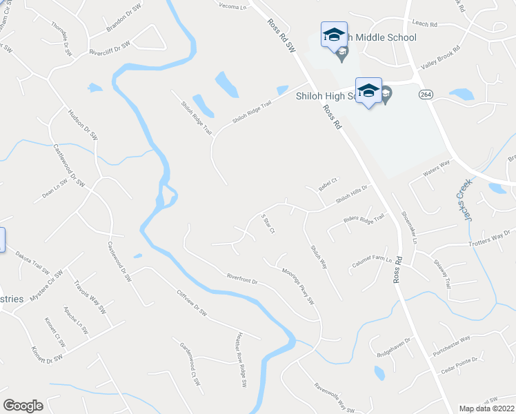 map of restaurants, bars, coffee shops, grocery stores, and more near 4541 Shiloh Hills Drive in Snellville