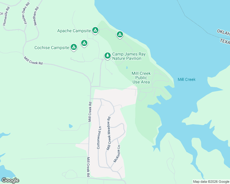 map of restaurants, bars, coffee shops, grocery stores, and more near 224 Mill Creek Resort Road in Pottsboro