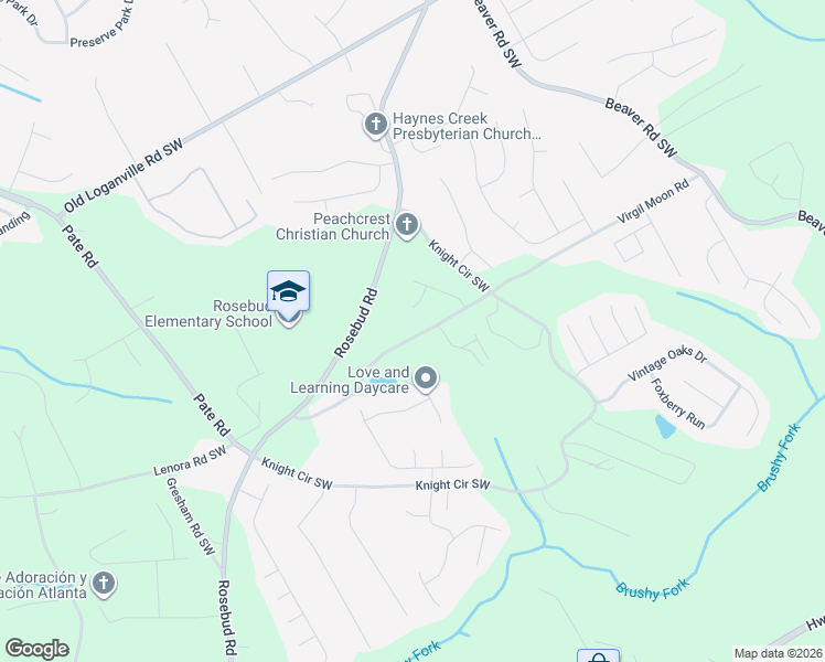 map of restaurants, bars, coffee shops, grocery stores, and more near 1720 Eden Valley Court in Loganville