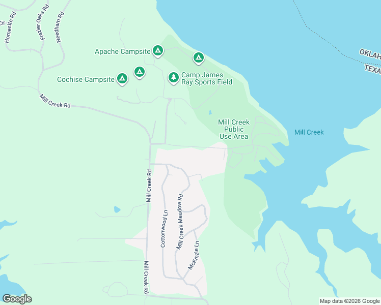 map of restaurants, bars, coffee shops, grocery stores, and more near 224 Mill Creek Resort Road in Pottsboro