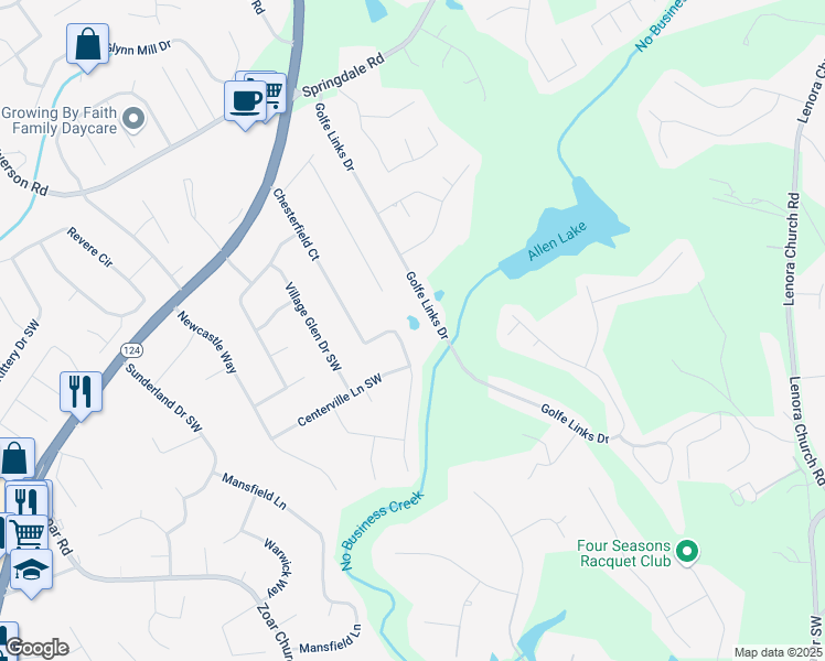 map of restaurants, bars, coffee shops, grocery stores, and more near 3291 Chesterfield Court in Snellville