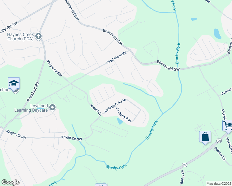 map of restaurants, bars, coffee shops, grocery stores, and more near 1502 Ewing Farm Drive in Loganville