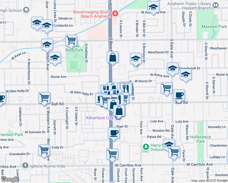 map of restaurants, bars, coffee shops, grocery stores, and more near 900 State Route 39 in Stanton
