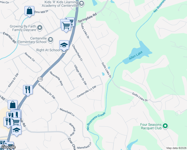 map of restaurants, bars, coffee shops, grocery stores, and more near 3202 Chesterfield Court in Snellville