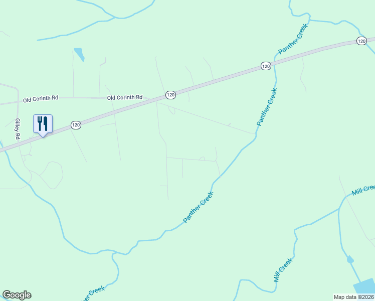 map of restaurants, bars, coffee shops, grocery stores, and more near 200 Ball Park Road in Buchanan