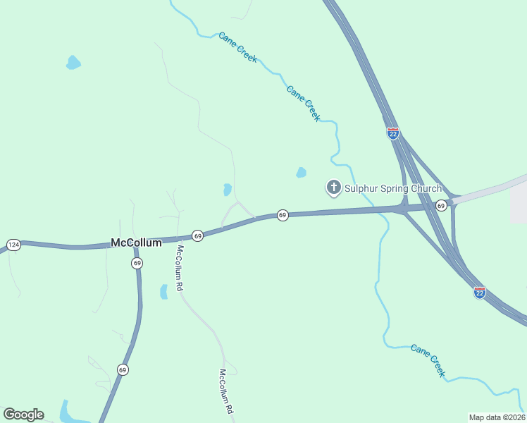 map of restaurants, bars, coffee shops, grocery stores, and more near 18849 Alabama 69 in Jasper