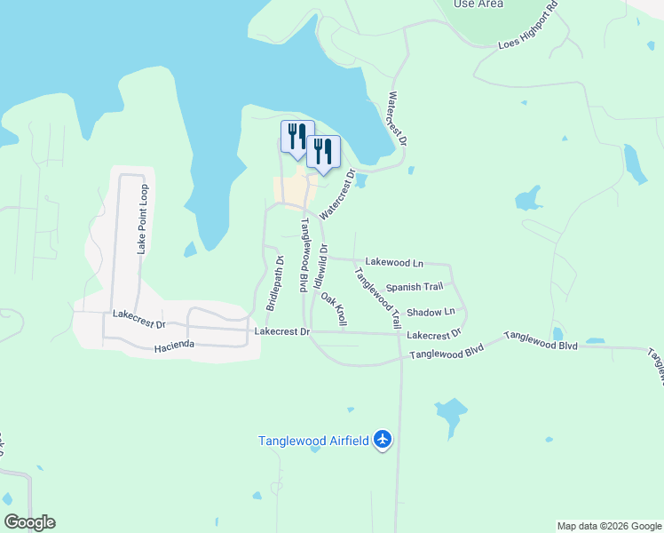 map of restaurants, bars, coffee shops, grocery stores, and more near 192 Idlewild Dr in Pottsboro