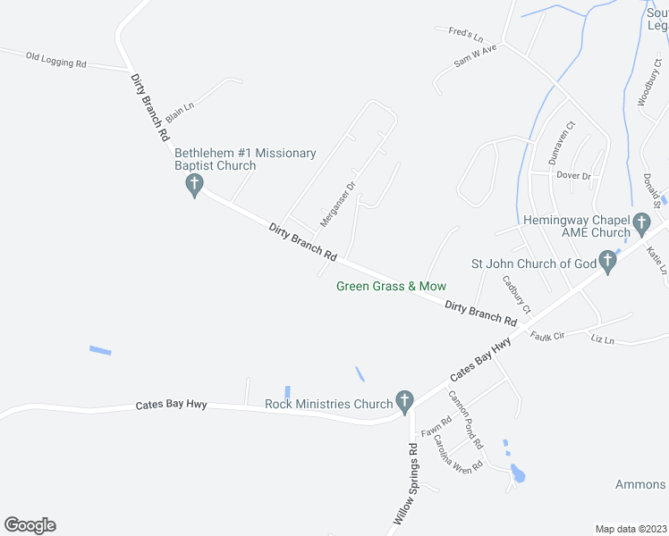 map of restaurants, bars, coffee shops, grocery stores, and more near 1269 Dirty Branch Road in Conway