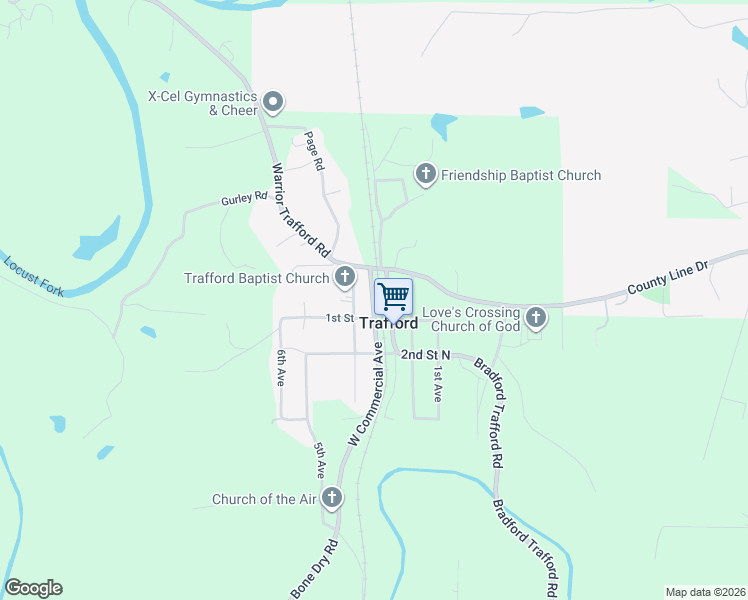 map of restaurants, bars, coffee shops, grocery stores, and more near in Trafford