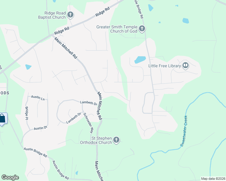 map of restaurants, bars, coffee shops, grocery stores, and more near 157 Starlyn Drive in Hiram