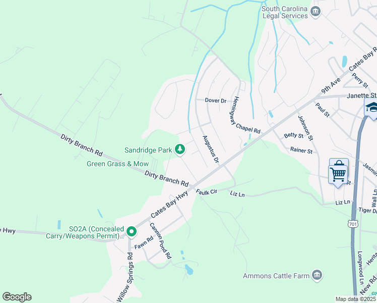 map of restaurants, bars, coffee shops, grocery stores, and more near 1508 Bramber Place in Conway