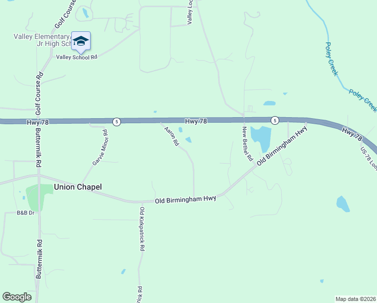 map of restaurants, bars, coffee shops, grocery stores, and more near 109-111 Aaron Road in Jasper