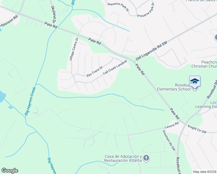 map of restaurants, bars, coffee shops, grocery stores, and more near 3984 Maple Tree Lane in Loganville