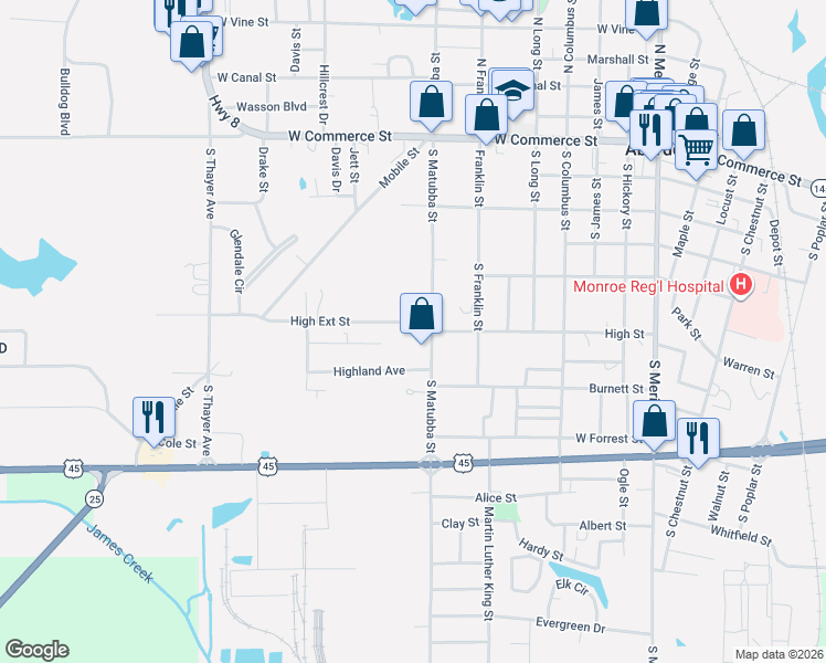 map of restaurants, bars, coffee shops, grocery stores, and more near 125 Gordon Drive in Aberdeen