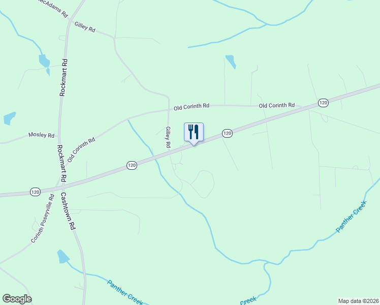 map of restaurants, bars, coffee shops, grocery stores, and more near 6696 Georgia 120 in Buchanan