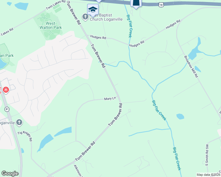 map of restaurants, bars, coffee shops, grocery stores, and more near 3327 Tom Brewer Road in Loganville