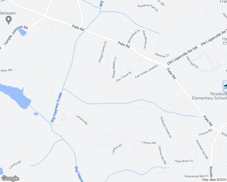 map of restaurants, bars, coffee shops, grocery stores, and more near Willow Fields Court in Loganville