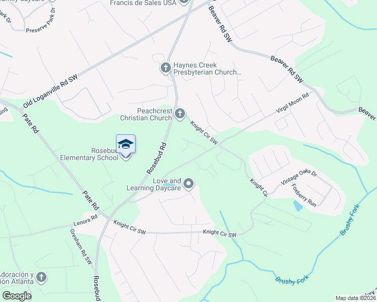 map of restaurants, bars, coffee shops, grocery stores, and more near 1710 Eden Valley Court in Loganville