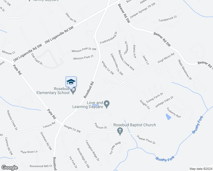 map of restaurants, bars, coffee shops, grocery stores, and more near 1710 Eden Valley Court in Loganville