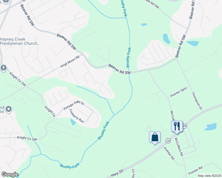 map of restaurants, bars, coffee shops, grocery stores, and more near 4428 Webb Meadows Drive in Loganville