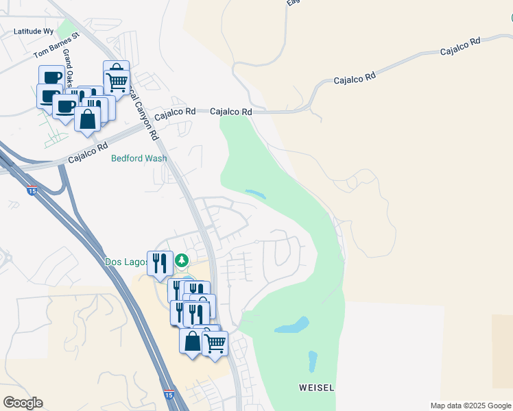 map of restaurants, bars, coffee shops, grocery stores, and more near 2965 Breezy Meadow Circle in Corona