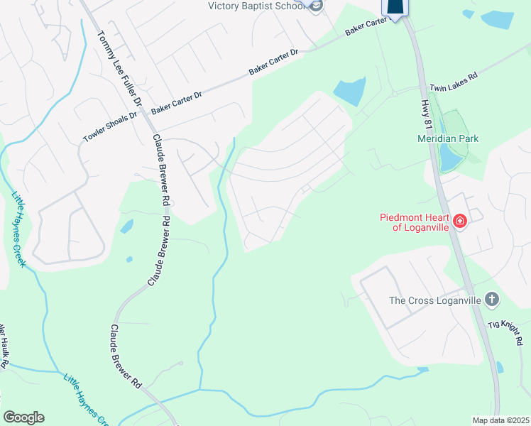 map of restaurants, bars, coffee shops, grocery stores, and more near 408 Westmarch Circle in Loganville