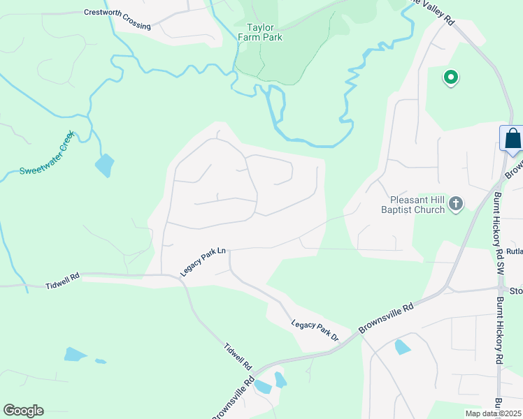 map of restaurants, bars, coffee shops, grocery stores, and more near 11 Windriver Trail in Powder Springs