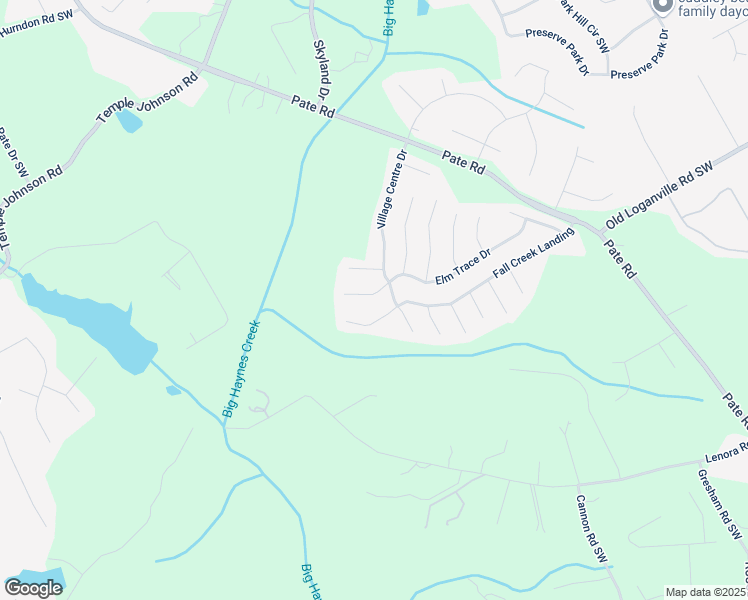 map of restaurants, bars, coffee shops, grocery stores, and more near 3889 Elm Trace Drive in Loganville