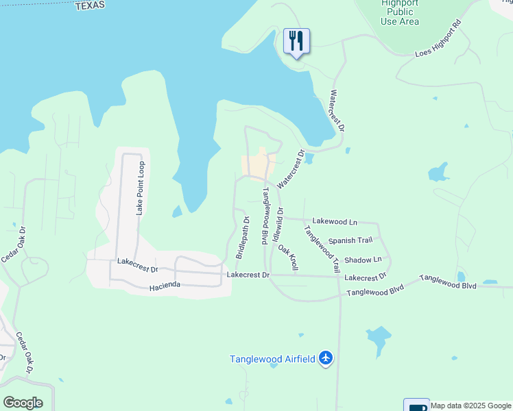 map of restaurants, bars, coffee shops, grocery stores, and more near 2116 Tanglewood Boulevard in Pottsboro