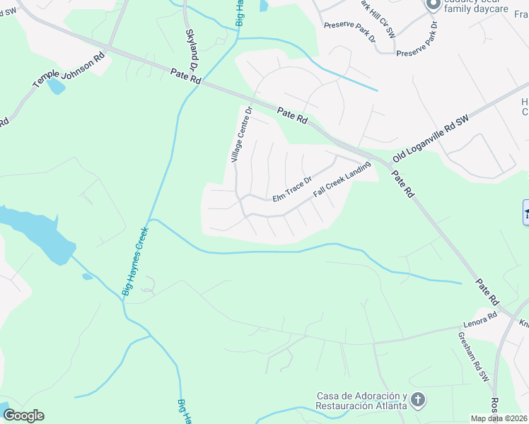 map of restaurants, bars, coffee shops, grocery stores, and more near 3959 Elm Trace Drive in Loganville