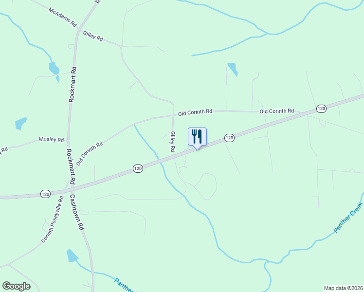 map of restaurants, bars, coffee shops, grocery stores, and more near 7344 Georgia 120 in Buchanan