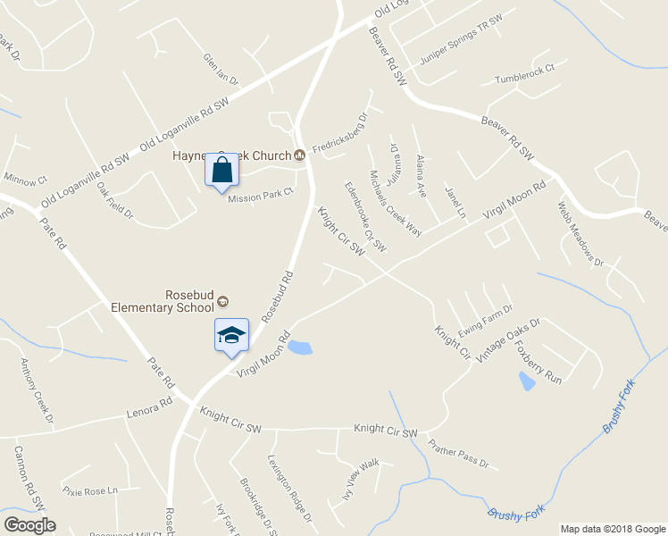 map of restaurants, bars, coffee shops, grocery stores, and more near 4145 Eden Valley Drive in Loganville